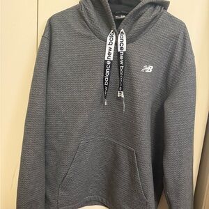 New Balance Pullover Poly Knit Textured Hoodie Sweatshirt Black Size large